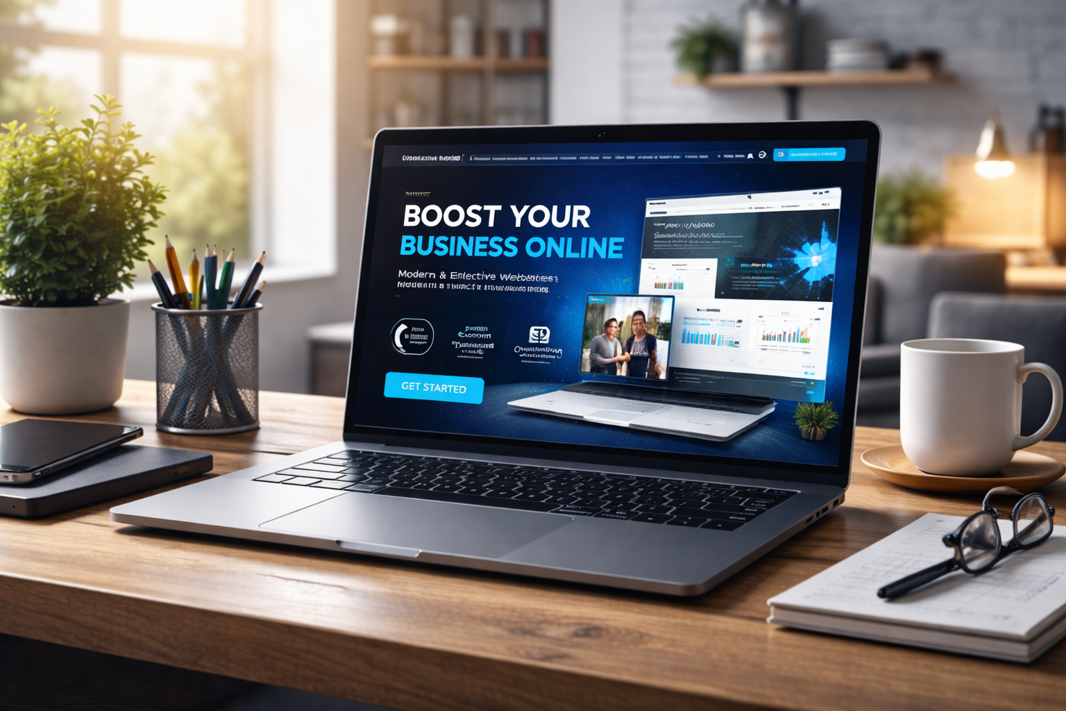 Website on computer screen